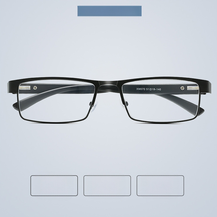 Új, kék fény elleni védelemmel ellátott, teljes keretes olvasószemüveg időseknek, fém olvasószemüveg, kiváló szemüveg időseknek 070