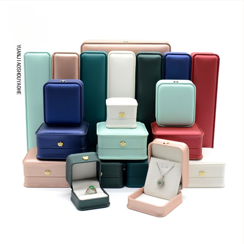 Kruna Pu prsten ogrlica privjesak narukvica kutija za nakit lagana luksuzna kožna poklon kutija za nakit u struku