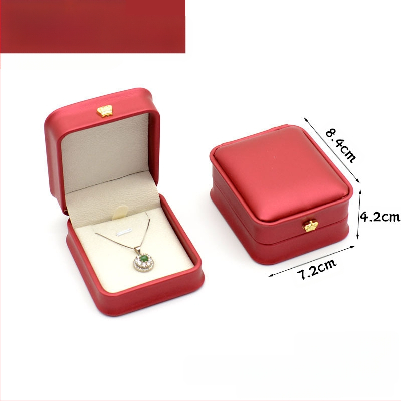 Kruna Pu prsten ogrlica privjesak narukvica kutija za nakit lagana luksuzna kožna poklon kutija za nakit u struku