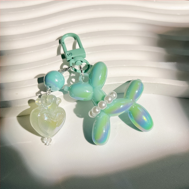 Új Crown Love valódi színű macaron fújós kutya kulcstartó medál gyűrű kiegészítők diáktáska medál