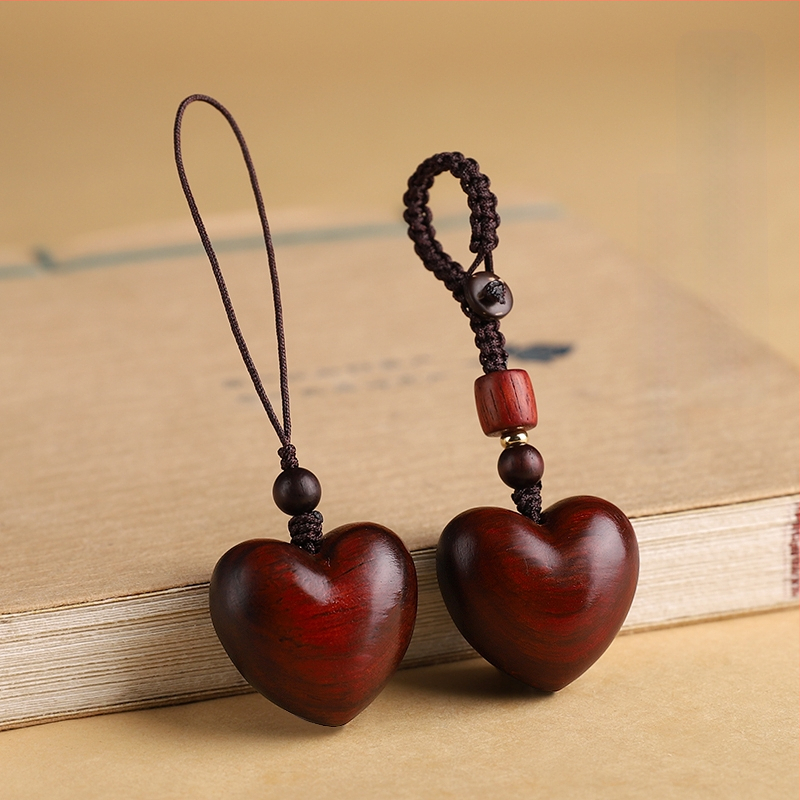 Rózsafa kis szerelmes mobiltelefon lánc medál férfiaknak és nőknek páros kulcstartó medál barátnőnek kreatív kis ajándék függő díszek