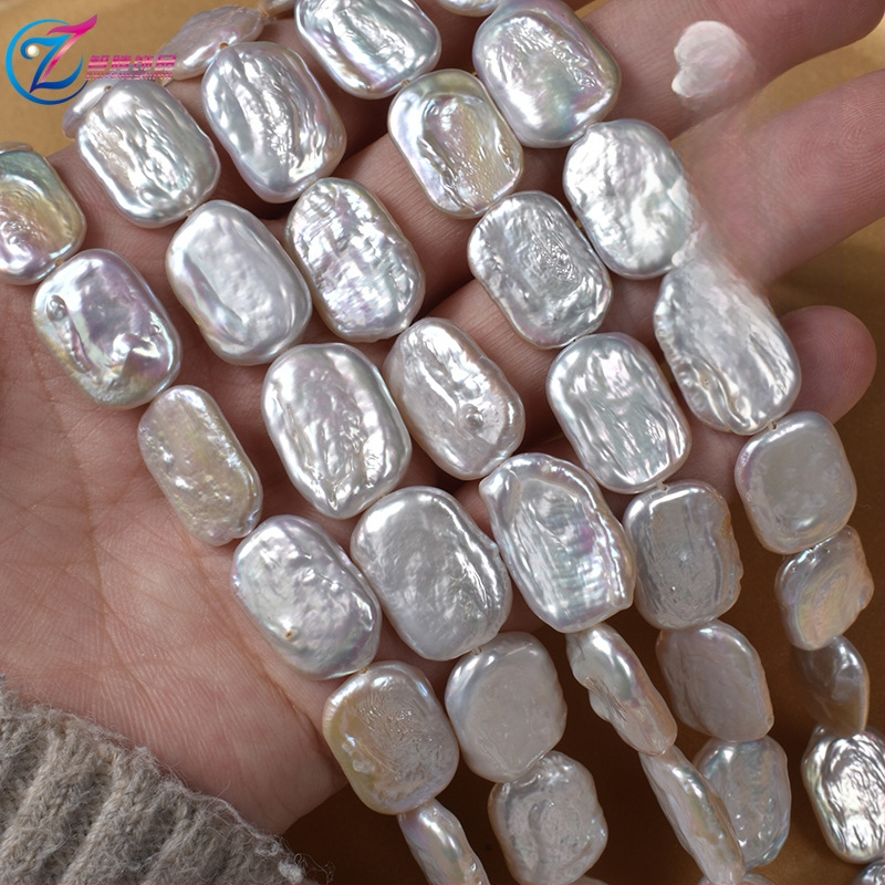 Stipriai blizgantys natūralūs gėlavandeniai perlai, kubeliai, 12–13 mm, baroko formos, netaisyklingos formos, rankų darbo karoliai, pusgaminis