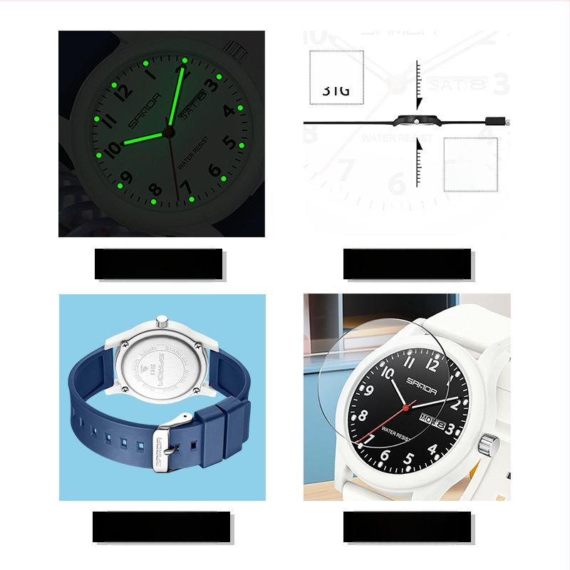 Kellad Paari väike kell kalendriga Teismelistele ja üliõpilastele Trendikas moodne universaalne loominguline elektrooniline kvartskell