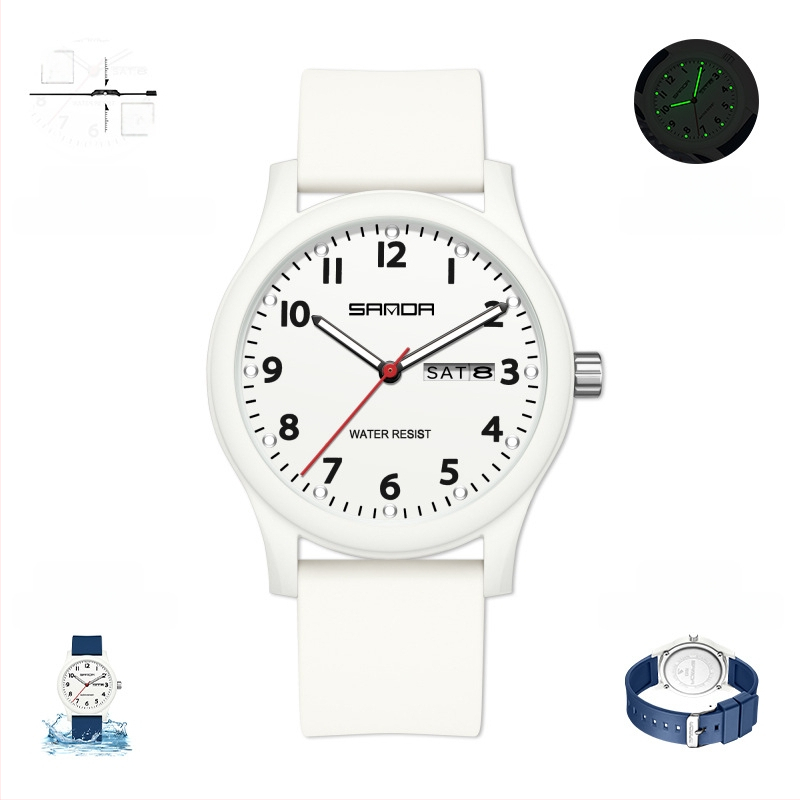 Kellad Paari väike kell kalendriga Teismelistele ja üliõpilastele Trendikas moodne universaalne loominguline elektrooniline kvartskell