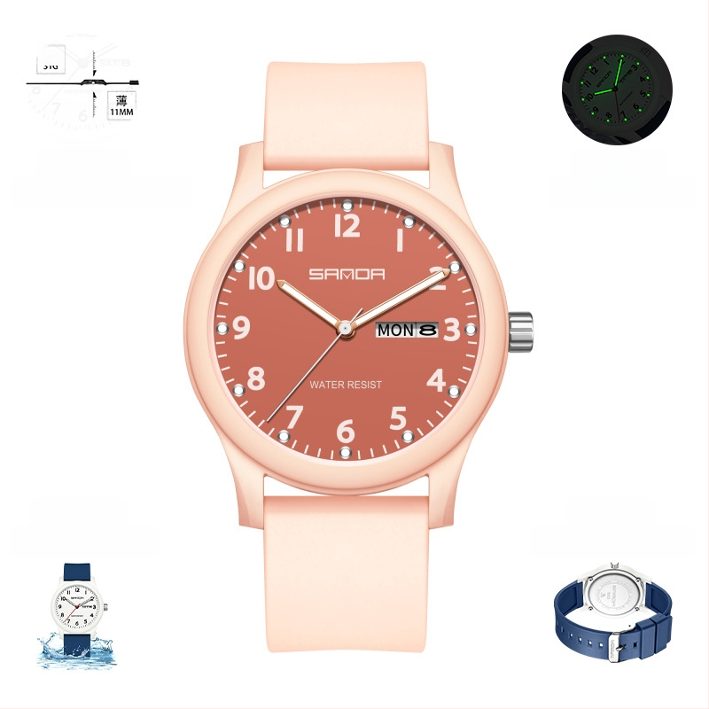 Kellad Paari väike kell kalendriga Teismelistele ja üliõpilastele Trendikas moodne universaalne loominguline elektrooniline kvartskell