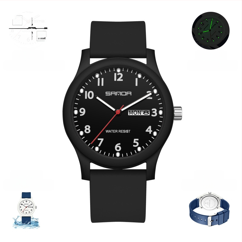 Kellad Paari väike kell kalendriga Teismelistele ja üliõpilastele Trendikas moodne universaalne loominguline elektrooniline kvartskell