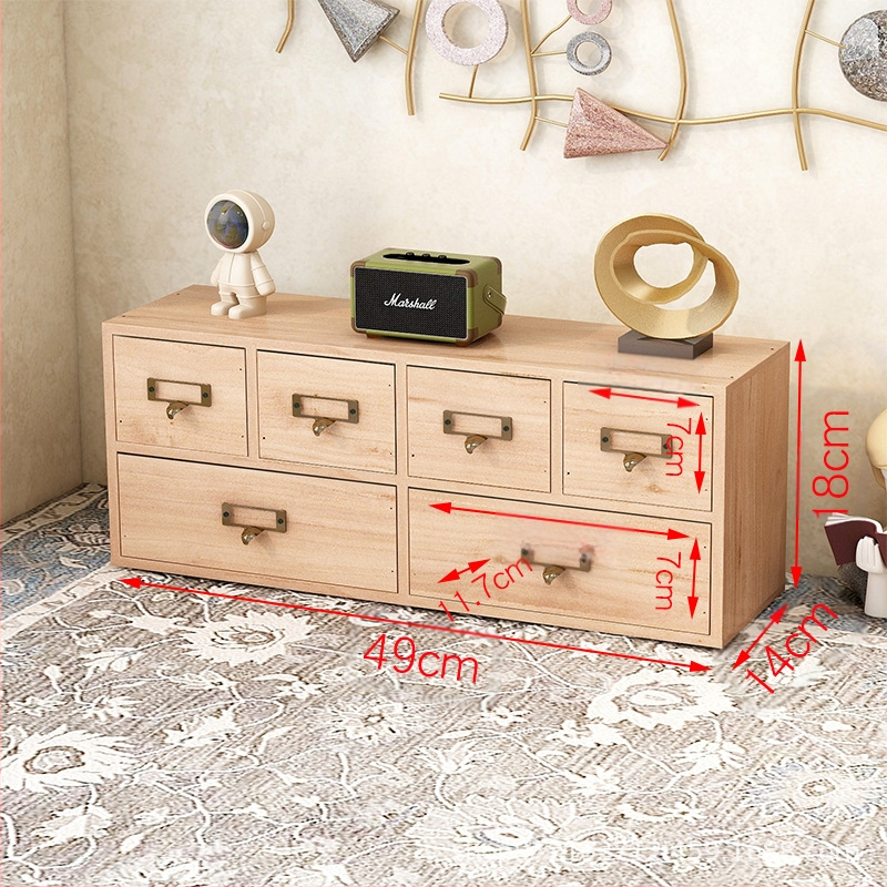 Vintage fa fiókos teatároló doboz asztali ékszerdoboz kiegészítő szervező többrétegű téglalap alakú tizenhat rekeszes tömör fa