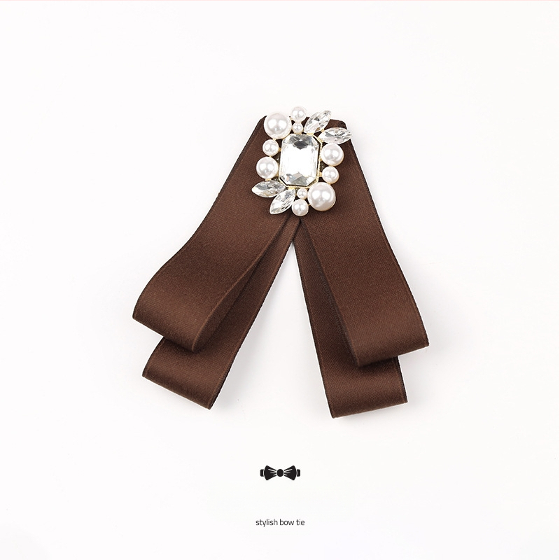 Kikilipsuga naiste pruun karrisärk pross lipsu aksessuaarid seelik ülemine krae kaunistus pael nööpnõel