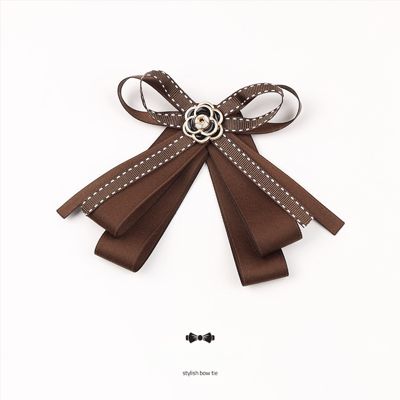 Kikilipsuga naiste pruun karrisärk pross lipsu aksessuaarid seelik ülemine krae kaunistus pael nööpnõel