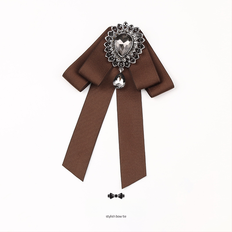 Kikilipsuga naiste pruun karrisärk pross lipsu aksessuaarid seelik ülemine krae kaunistus pael nööpnõel