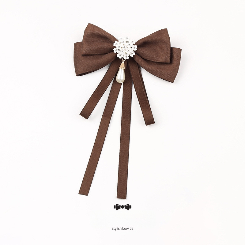 Kikilipsuga naiste pruun karrisärk pross lipsu aksessuaarid seelik ülemine krae kaunistus pael nööpnõel