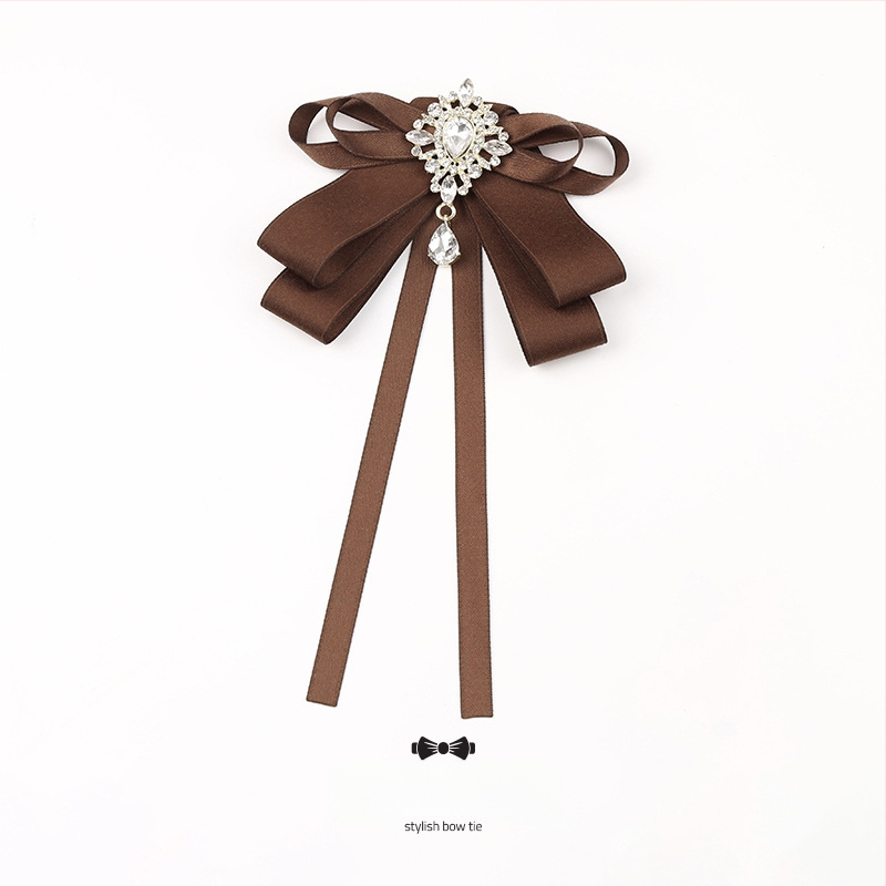 Kikilipsuga naiste pruun karrisärk pross lipsu aksessuaarid seelik ülemine krae kaunistus pael nööpnõel