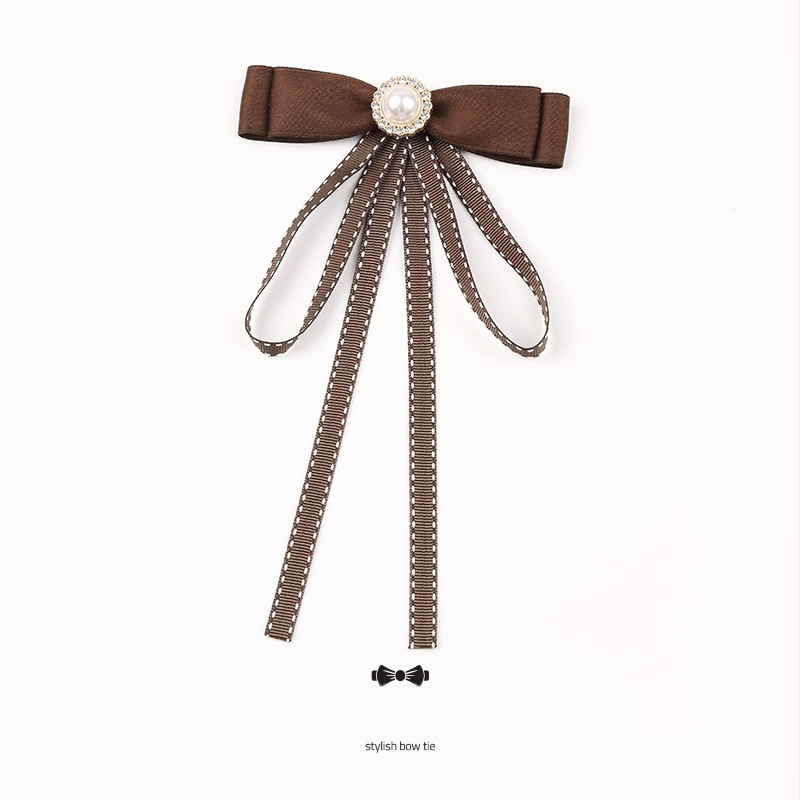 Kikilipsuga naiste pruun karrisärk pross lipsu aksessuaarid seelik ülemine krae kaunistus pael nööpnõel