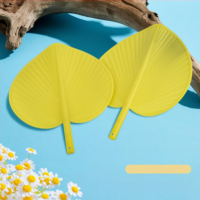 Műanyag gyékénylevél-ventilátor, régimódi, kézzel tekerős, nem rothadó nyári ventilátor, szúnyogriasztó banánventilátor, öregembernek való napraforgó ventilátor, kézzel készített nyári gyerekventilátor