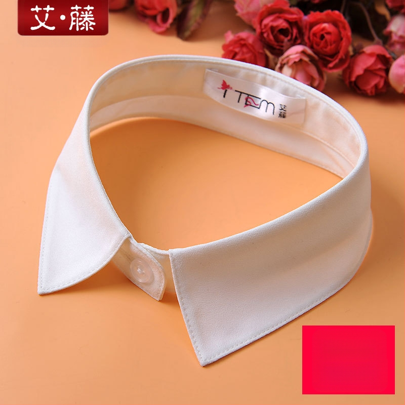 Új koreai stílusú díszes fekete-fehér pontgallér, álgallér, női egyetlen álgallér, univerzális, ing alakú gallér, kisméretű, egygalléros, hátsó csattal