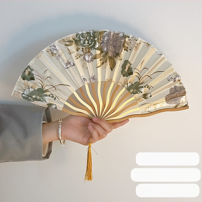 Antik összecsukható ventilátor, kínai stílusú nyári ventilátor, Hanfu Cheongsam, új, kínai stílusú mini összecsukható ventilátor, hordozható