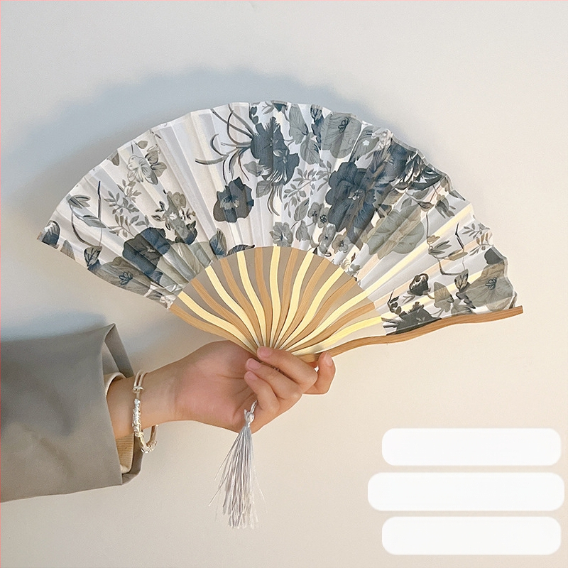 Antik összecsukható ventilátor, kínai stílusú nyári ventilátor, Hanfu Cheongsam, új, kínai stílusú mini összecsukható ventilátor, hordozható