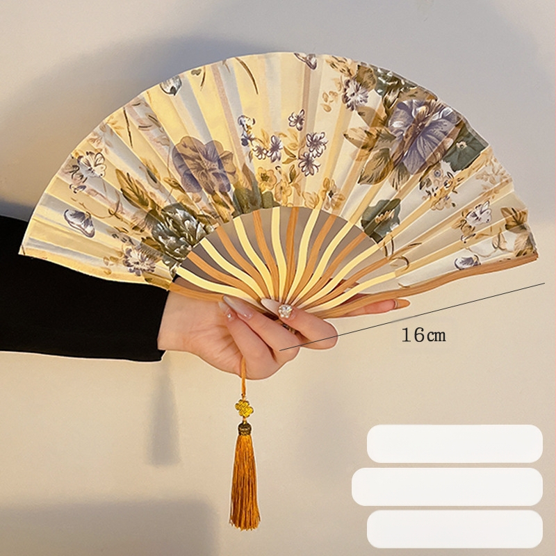 Antik összecsukható ventilátor, kínai stílusú nyári ventilátor, Hanfu Cheongsam, új, kínai stílusú mini összecsukható ventilátor, hordozható