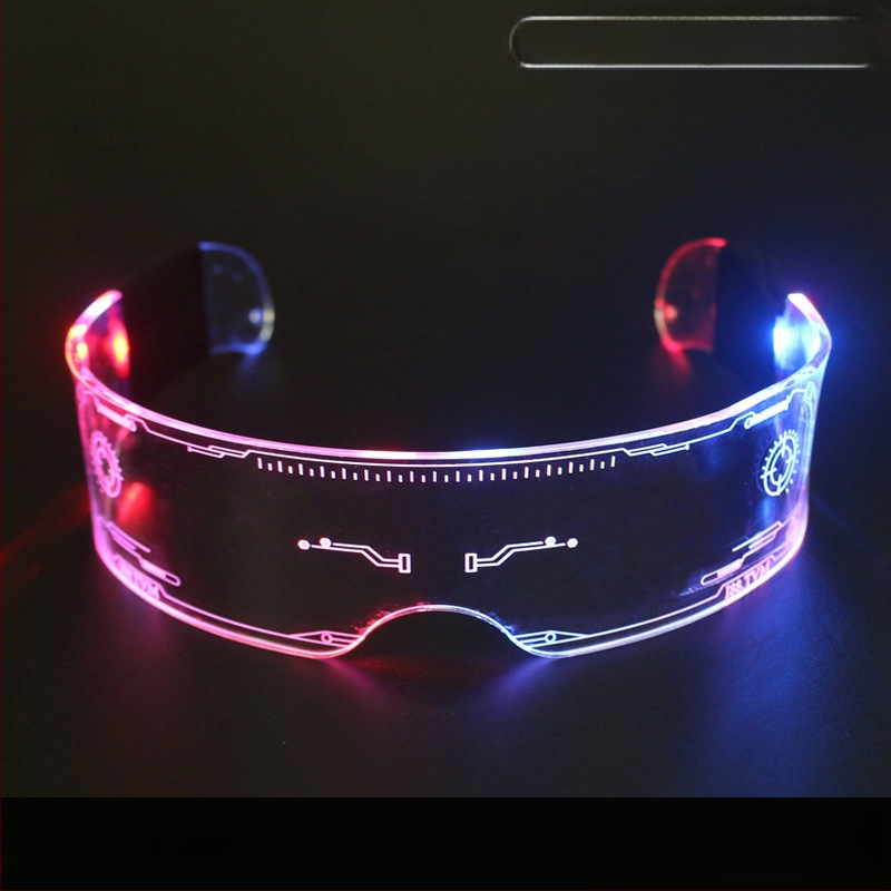 Uus tehnoloogiline helendav mänguasi LED-kahekordse juhtimisega värvilised värvimuutvad välguprillid diskopeo rekvisiidid meestele