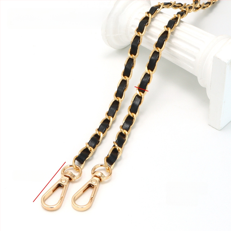 Nauja aliuminio grandinėlės odinė rankinė su metaline virvele, „Chanel“ stiliaus rankinė per petį, PU odos grandinėlė per petį.