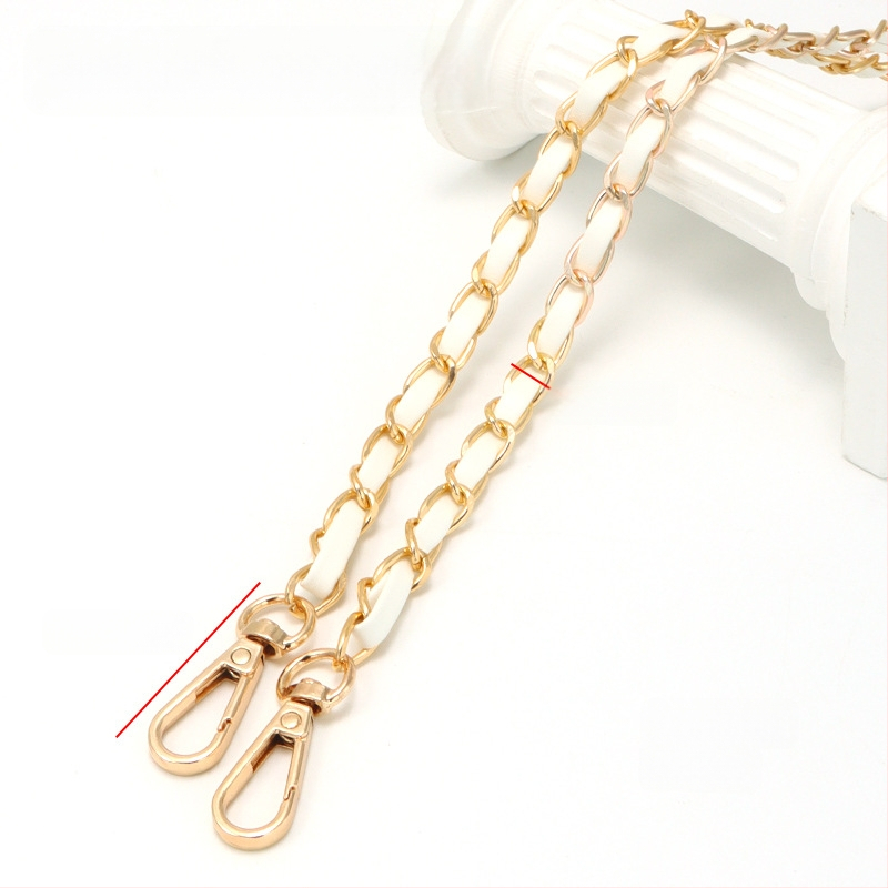 Nauja aliuminio grandinėlės odinė rankinė su metaline virvele, „Chanel“ stiliaus rankinė per petį, PU odos grandinėlė per petį.