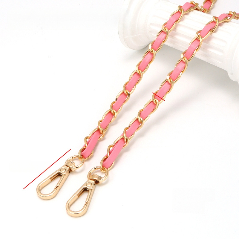 Nauja aliuminio grandinėlės odinė rankinė su metaline virvele, „Chanel“ stiliaus rankinė per petį, PU odos grandinėlė per petį.