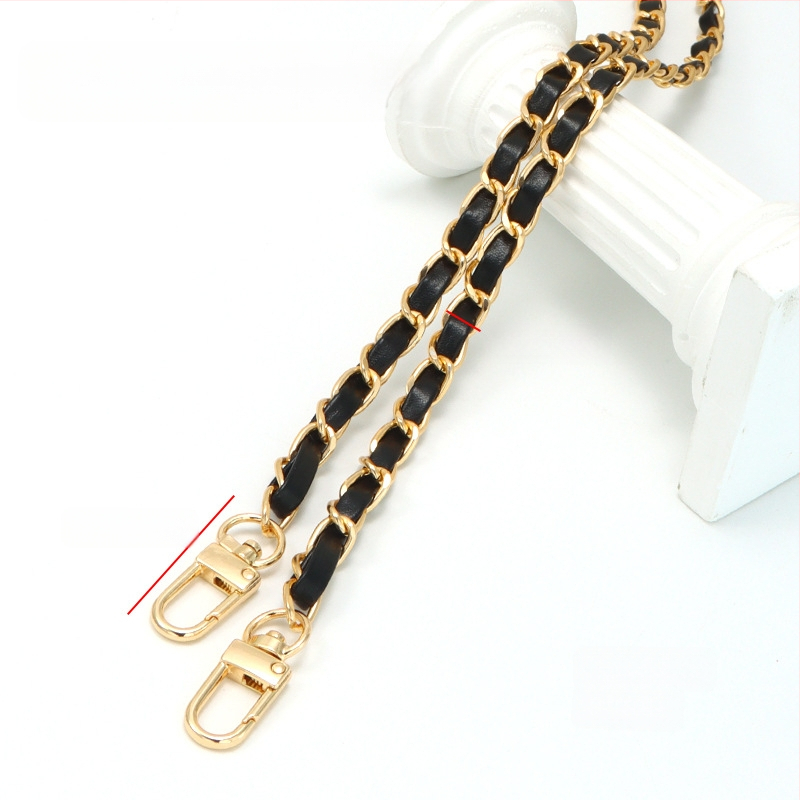 Nauja aliuminio grandinėlės odinė rankinė su metaline virvele, „Chanel“ stiliaus rankinė per petį, PU odos grandinėlė per petį.