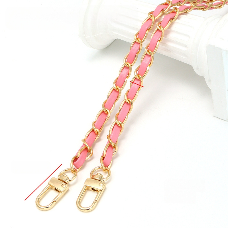 Nauja aliuminio grandinėlės odinė rankinė su metaline virvele, „Chanel“ stiliaus rankinė per petį, PU odos grandinėlė per petį.