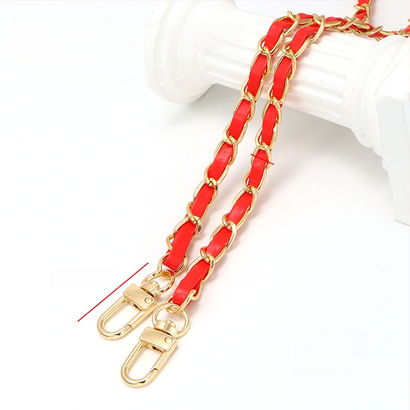 Nauja aliuminio grandinėlės odinė rankinė su metaline virvele, „Chanel“ stiliaus rankinė per petį, PU odos grandinėlė per petį.