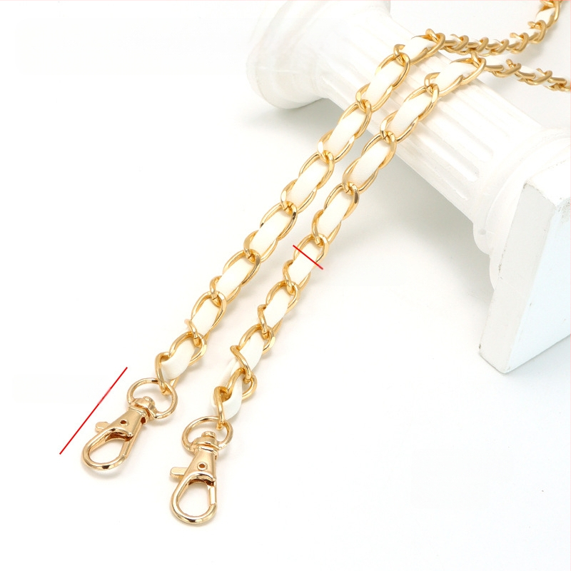 Nauja aliuminio grandinėlės odinė rankinė su metaline virvele, „Chanel“ stiliaus rankinė per petį, PU odos grandinėlė per petį.