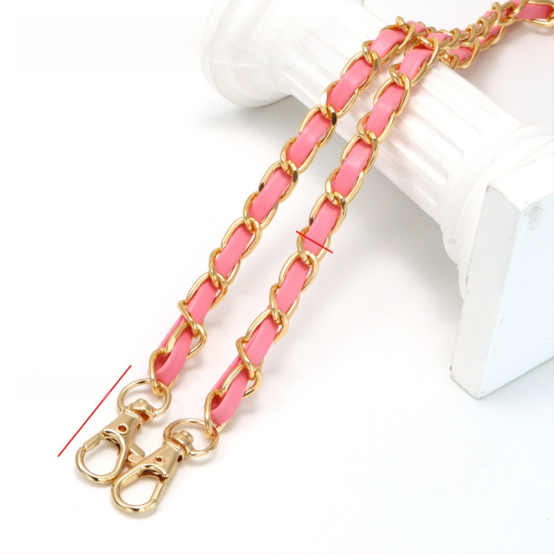 Nauja aliuminio grandinėlės odinė rankinė su metaline virvele, „Chanel“ stiliaus rankinė per petį, PU odos grandinėlė per petį.