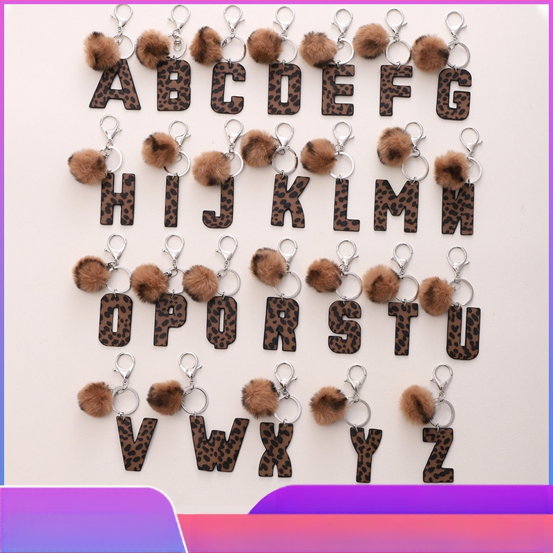 Western farmer leopárd olajos szélű bőr kulcstartó autó medál szőrmegolyó kiegészítők határokon átnyúló Amazon
