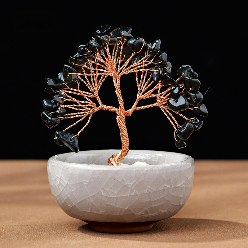 Természetes kristály kavics vagyonfa ametiszt vagyonfa kreatív asztali dekoráció autó életfa díszek