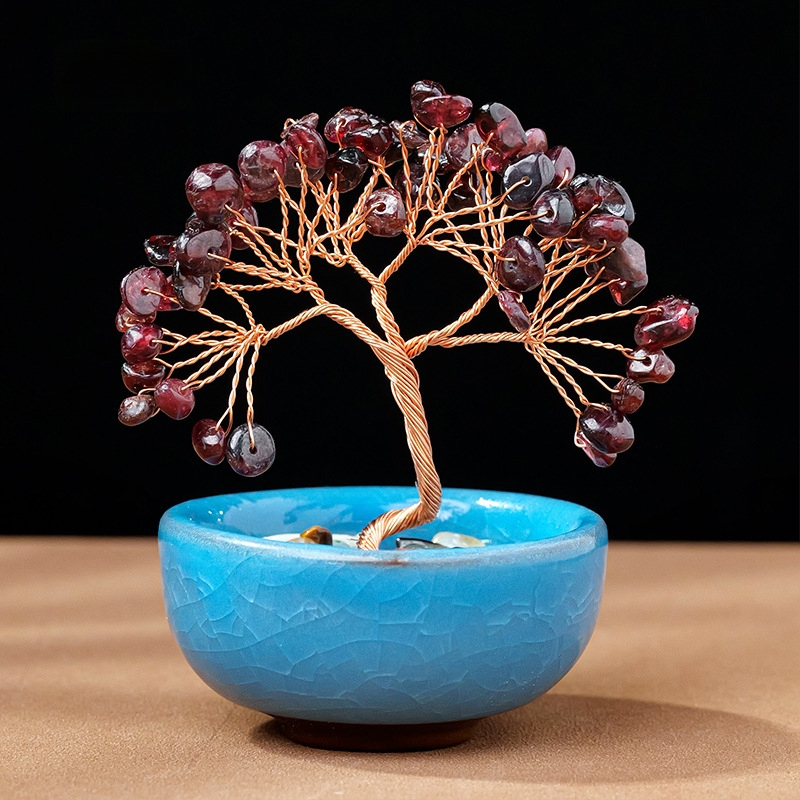 Természetes kristály kavics vagyonfa ametiszt vagyonfa kreatív asztali dekoráció autó életfa díszek