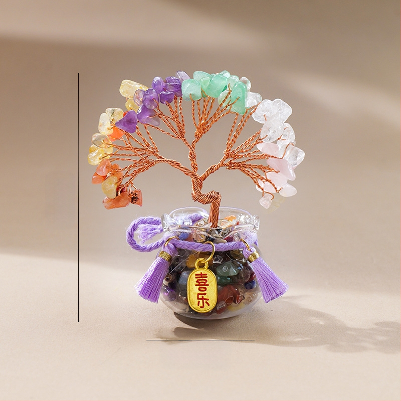 Természetes kristály kavics vagyonfa ametiszt vagyonfa kreatív asztali dekoráció autó életfa díszek