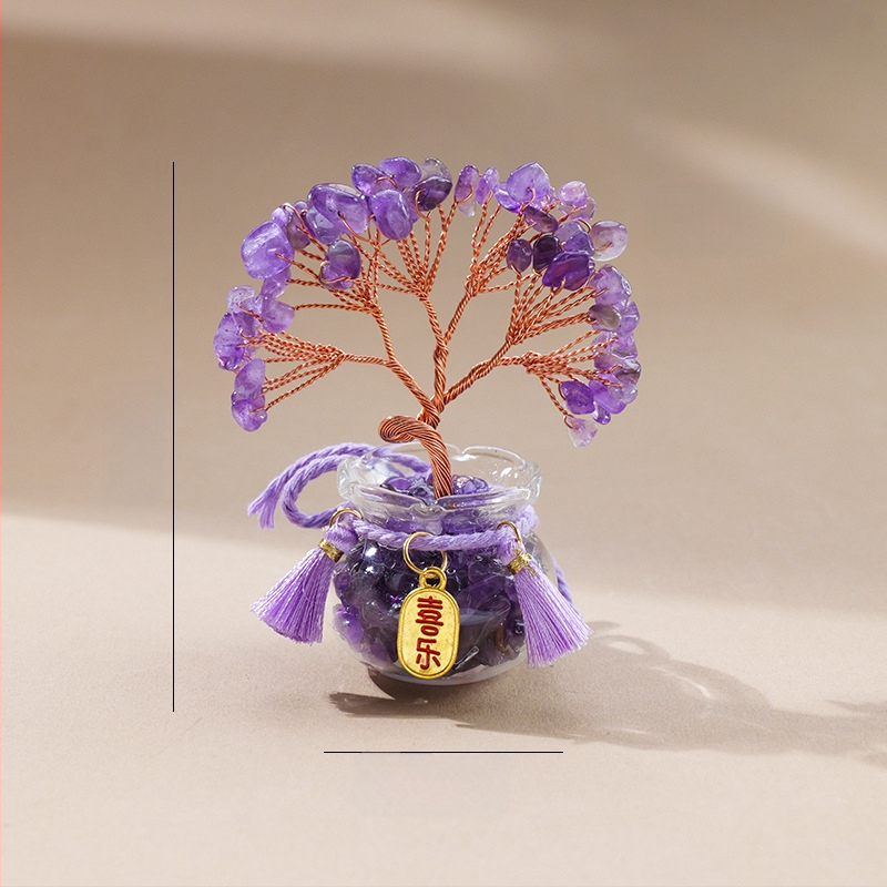 Természetes kristály kavics vagyonfa ametiszt vagyonfa kreatív asztali dekoráció autó életfa díszek