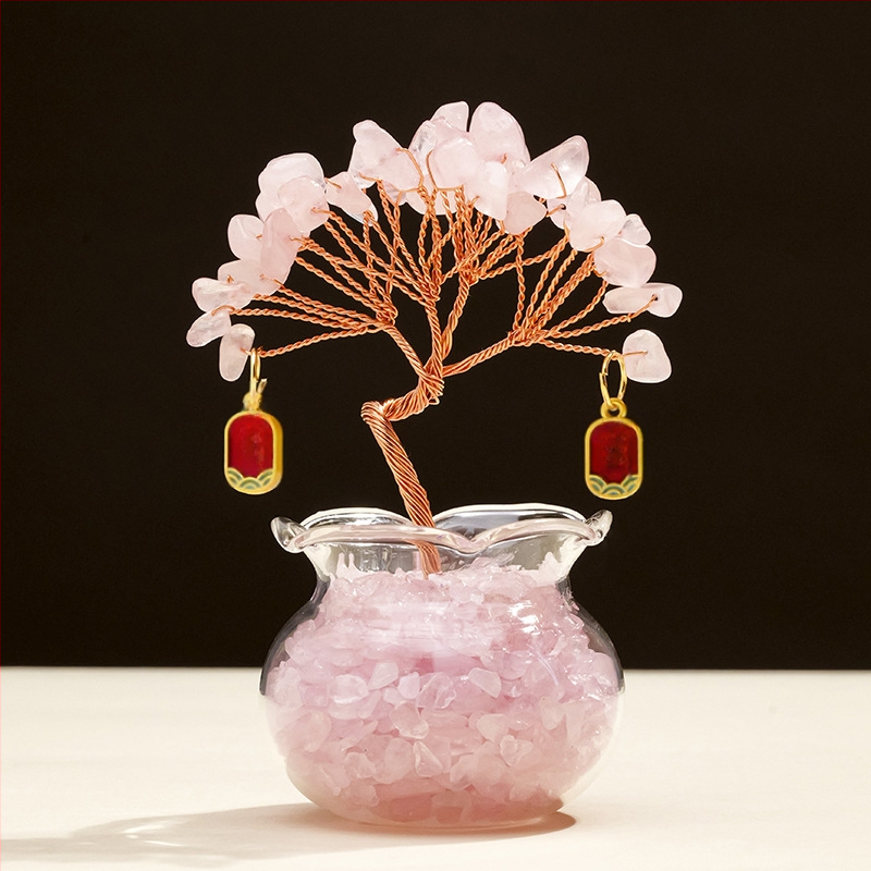 Természetes kristály kavics vagyonfa ametiszt vagyonfa kreatív asztali dekoráció autó életfa díszek