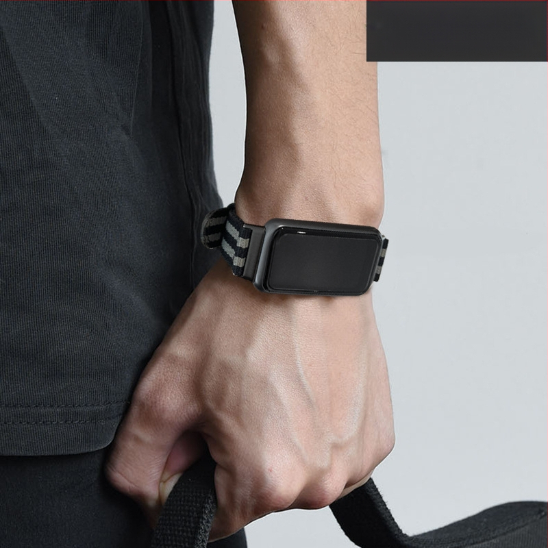 Alkalmas Huawei Band 9/8/7 nylon szíjhoz, Honor Band 10-hez, Huaweiband nylon szíj NFC Sportshoz