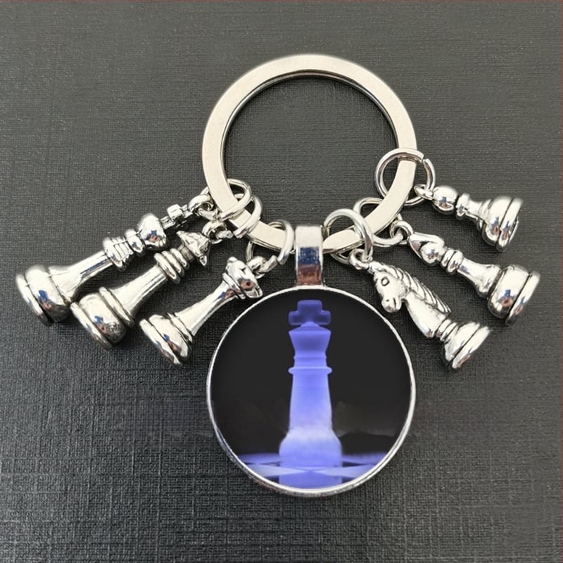 Királynő ló és ló elefánt katona sakk medál kulcstartó idő drágakő ékszer ajándék kulcstartó