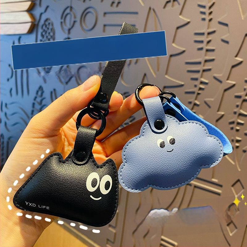 Bőr fekete macska kis medál kulcstartó gyönyörű kreatív férfi és női táska kulcstartó medál medál medál