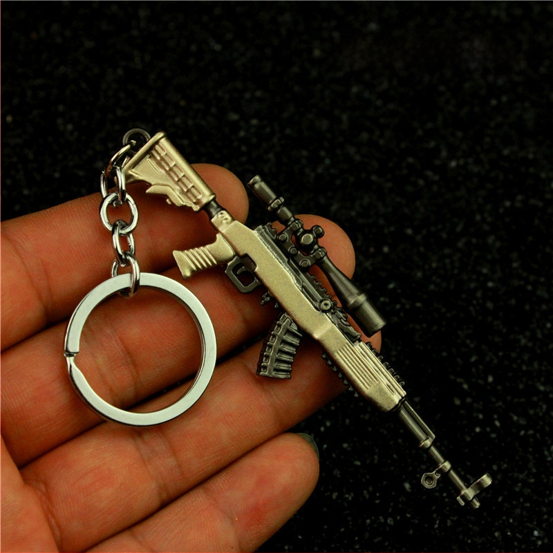 Jedi Escape AWM 98k M24 SKS Serpenyő M416 AKM Ötvözet Kulcstartó Modell