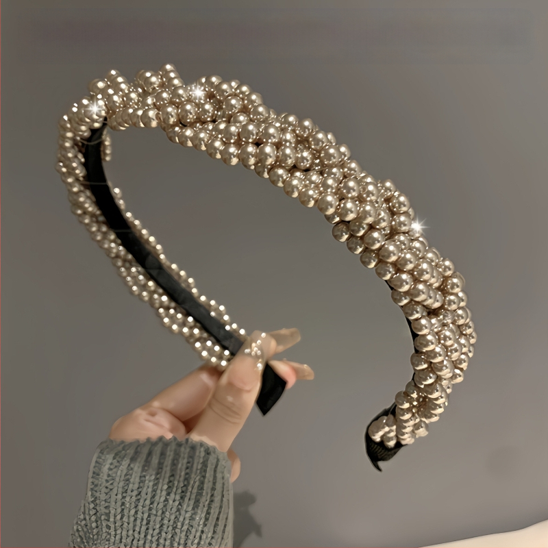 Dél-Korea Retro Gyöngy Hajpánt Temperamentum Egyszerű Szuper Tündér Nyomású Hajkártyák Női Édes Kimenő, Minden Mérkőzéses Hajpánt Hajrudak