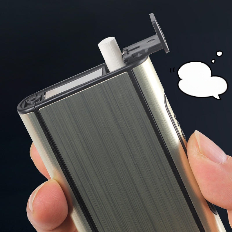 Fókusz automatikus kidobós cigarettadoboz fém rajzú cigaretta 10 darabos férfi hordozható cigarettadoboz nyomáscsökkentő nedvesség elleni védelemmel