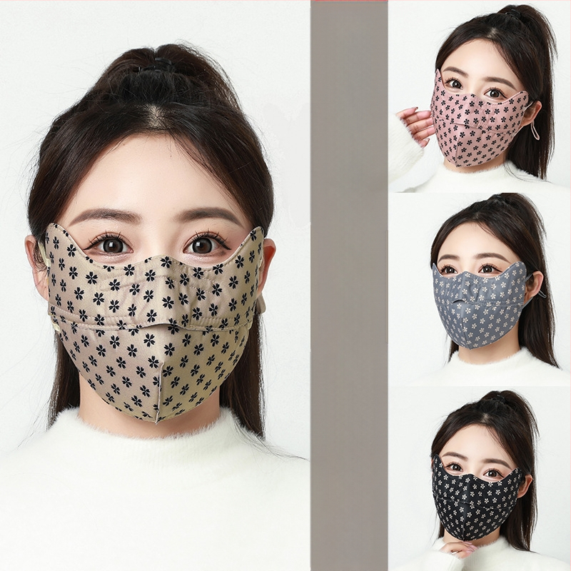 Yidixiu sügis- ja talvine soe mask 3D kolmemõõtmeline naiste silmade kaitse nurk ploomiõie tuulekindel külmakindel hingav mask pestav