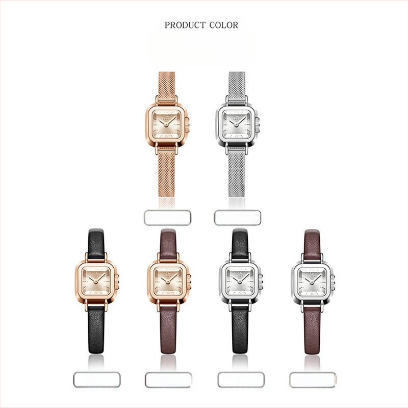 Női karóra retro kis négyzet alakú kvarc vízálló divatos trendi egyszerű öves karóra nagykereskedelem 2024 új óra