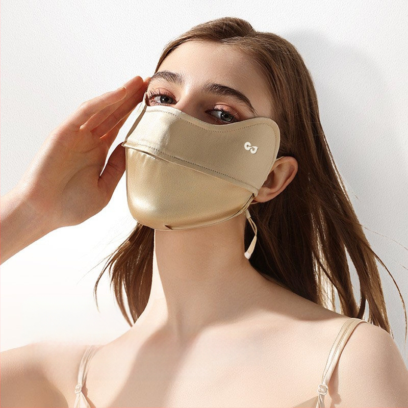 Új selyemmaszk nőknek, nyári napvédő, UV-szűrős, fülbe akasztható maszk, könnyű és lélegző arcmaszk, Xkz52