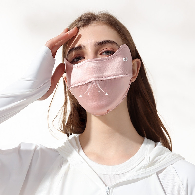 Új selyemmaszk nőknek, nyári napvédő, UV-szűrős, fülbe akasztható maszk, könnyű és lélegző arcmaszk, Xkz52