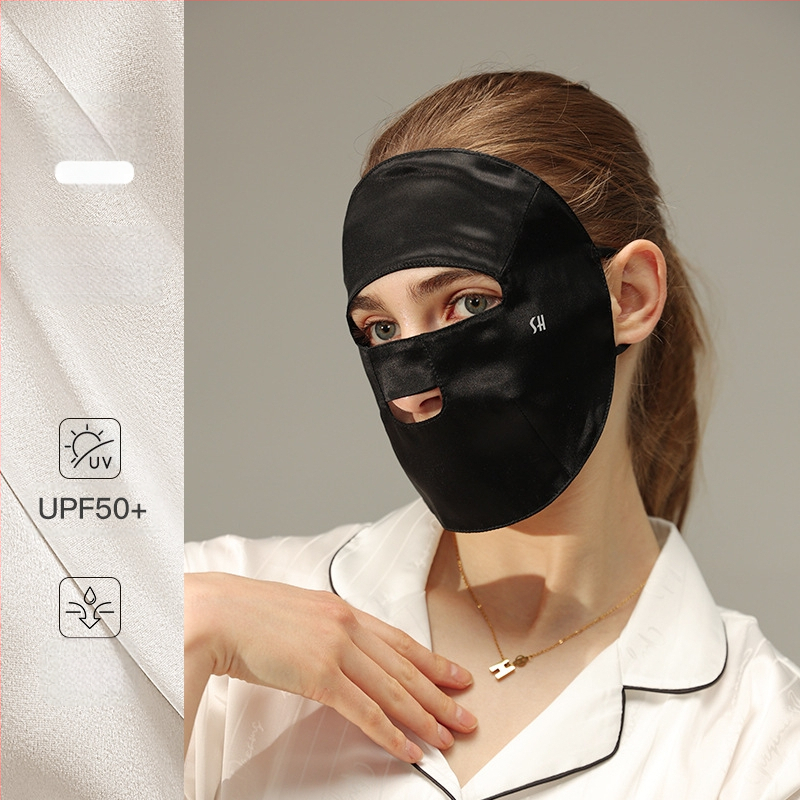 Új selyemmaszk nőknek, nyári napvédő, UV-szűrős, fülbe akasztható maszk, könnyű és lélegző arcmaszk, Xkz52