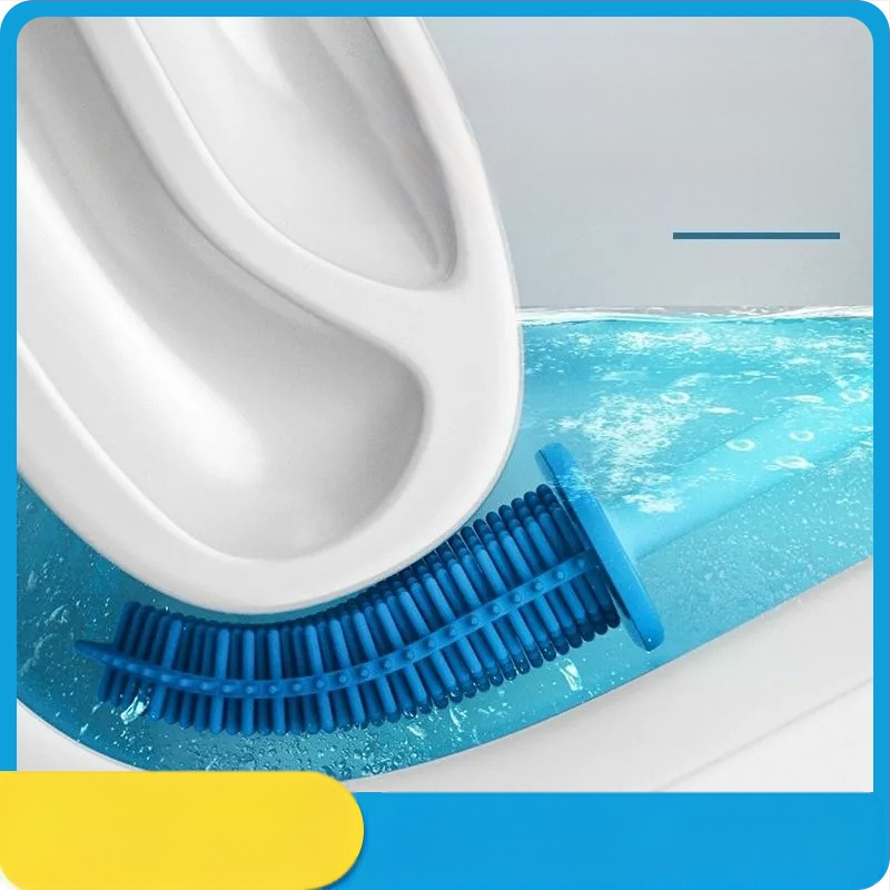 Nincs holtszögű WC-kefe Háztartási WC Falra szerelhető WC-kefe Eszköztisztító Szilikon WC-kefe