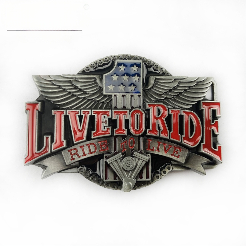 BULLZINE cinka sakausējuma Western Denim motocikla jostas sprādze 02491 retro ikdienas modes jostas sprādze